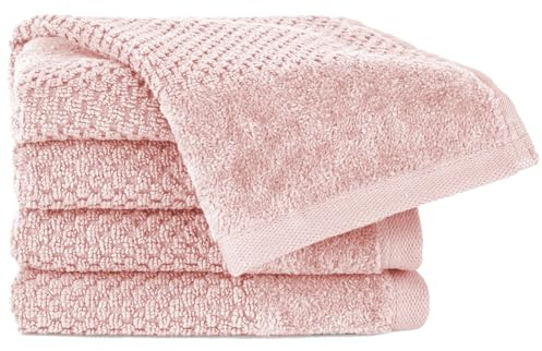 Pure Label Gästehandtuch 4er-Pack 30x50cm aus 100% Baumwolle - Rosa | 100% Baumwolle, weich & saugstark - Waschbar bis 60∘C, trocknergeeignet
