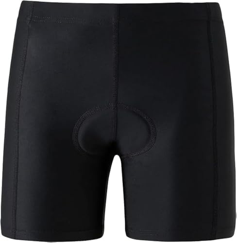 BASADINA Kids Cycling Shorts with 3D Padded Boys Mountain Bike Shorts Sports Quick Drying Underwear Breathable Bicycle Undershort for Girls 5-12 Years Black