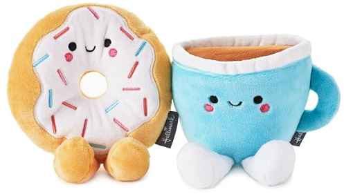 Hallmark Better Together, Coffee and Donut Plush Pair, Set of 2 | Coffee Mug & Doughnut, Soft Polyester, Embedded Magnets, Easy to Clean, Great for Birthdays, Anniversaries, Valentine’s Day