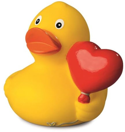 Herzballon - Liebesente - Quietscheente - Badeente - ca. 8 cm Valentinstag