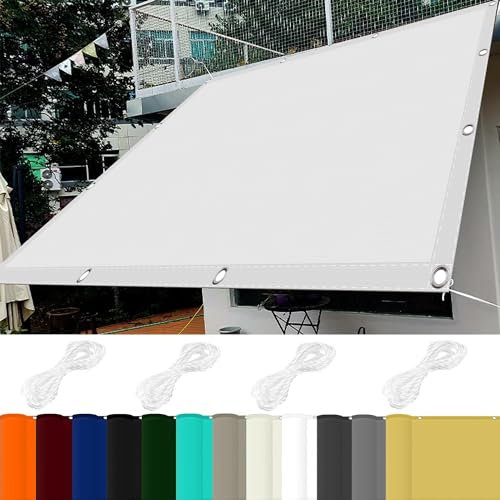 Vela Ombreggiante Impermeabile 4 x 6 m 98% Protezione UV Vela Ombreggiante Parasole con Occhielli per Esterno Giardino Terrazza, Bianco