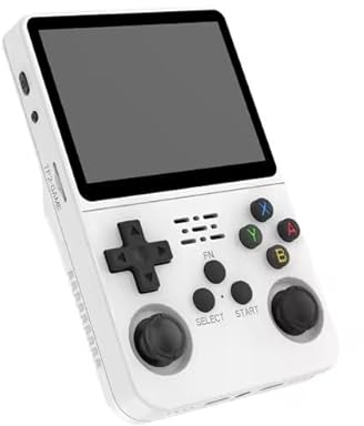 KINMRIS R36S Retro Handheld Spielkonsole, 64 G über 20000 Spiele, Retro Konsole 3,5-Zoll-IPS-Bildschirm, tragbare Spielkonsole für Kinder und Erwachsene, unterstützt mehrere Emulatoren (Weiß)
