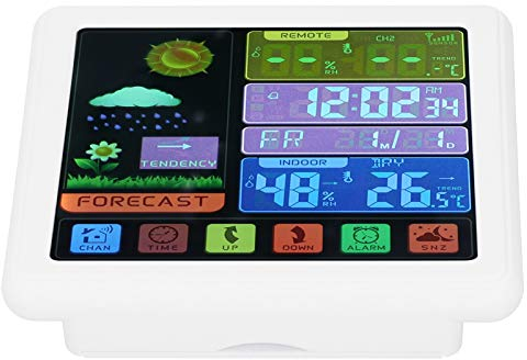 Wireless Digital Thermometer Hygrometer Clock with Touch Screen for Home Use USB 5V
