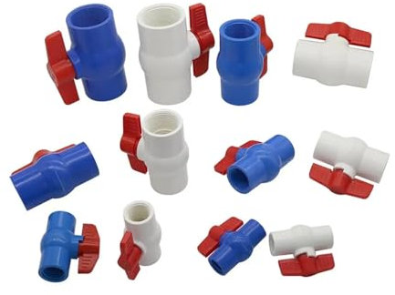 XIOKLM 1/2 3/4 1 1,25 1,5 2 Innengewinde PVC-Kugelhahn Buchse Ventilschraube Sanitärrohrverschraubungen Bewässerungsadapter 1 Stück(White 1.5 inch)