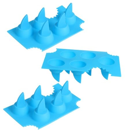 Alipis 3pcs Shark Fin Ice Cube Tray Mold Silicone Novelty Ice Molds for Chilling Drinks Tea Reusable