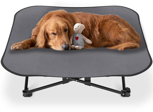 FIVMEN Hundebett Katzenbett 87x87x33 cm Faltbar Erhöhtes Hundeliege Haustierliege Hundecouch aus Atmungsaktivem Polyester Haustierbett für Garten Outdoor Indoor