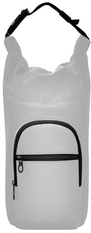 Porte-bouteille d'eau uni argenté neutre avec poche pour téléphone, porte-bouteille isotherme polyvalent, 50,8/61/81/1,2 l, 1,2 l, sac de transport pour la randonnée