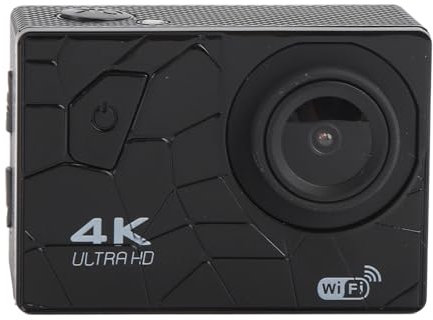 YUEHISY Action Cam, Videocamera Sportiva Wi-Fi 4K 30FPS con Obiettivo Grandangolare da 170°, Schermo IPS da 2,0 Pollici, Componenti per Manubrio, Resistente Alla Pioggia per Esterni