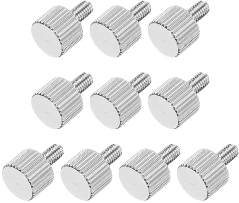 sourcing map Rändelschrauben, M3 x 6 mm, 304 Edelstahl, Flachkopf, gerändelt, Vollgewinde, Rändelschrauben, Befestigungselemente für Zuhause, Elektronik, Maschine, 10 Stück