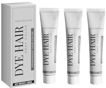Silver Gray Natural Hair Dye Cream, Instant Haarfarbe Grau Silber Haarfarbes, Naturals Graue Haarcreme, Nährende Pflege für langanhaltende Farbfixierung, Universell für alle Haartypen (graue, 3 pcs)