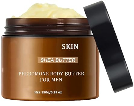 Burro Corpo Ai Feromoni per Uomo 150 G | Crema Idratante per Il Corpo Da Uomo | Profumo Legnoso E Nutriente | Crema Idratante Profumata per Professionisti Attivi, Viaggiatori, Papà, Mariti