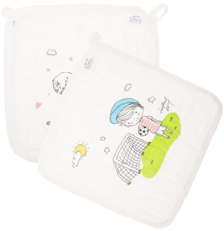 UKCOCO Toallitas para Bebés 3 Piezas Algodón Suave 30X30 CM Toallas Saliva Paños Cuadrados Absorbentes para Limpiar Manos y Cara Uso Infantil Diario