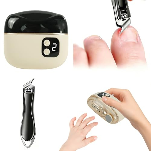 Set de cortaúñas eléctrico, incluye un cortaúñas automático 3 en 1, un cortaúñas en ángulo para bebés, niños, adultos y personas mayores, ideal para todas las necesidades de cuidado de las uñas