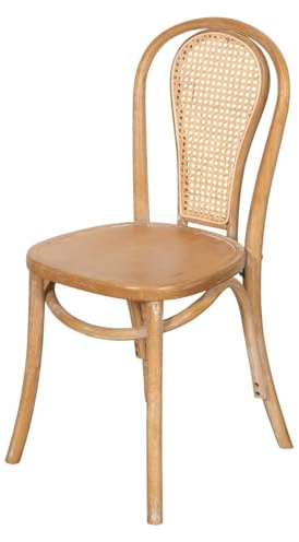 Biscottini Chaise cuisine vintage en bois de frêne 43x47x88 cm - Chaises de salle à manger - Chaises de cuisine - Chaises de salle à manger en bois et paille de Vienne - Chaises de salon intérieur
