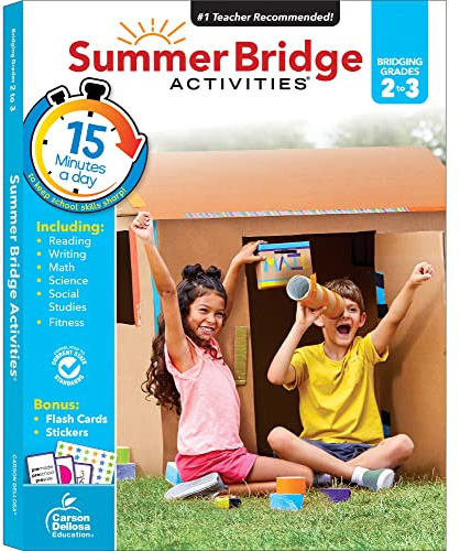 Summer Bridge Activities 2nd to 3rd Grade Workbooks, Activity Book with Math, Reading Comprehension, Science, Fitness, Social Studies, Writing Practice, and Flash Cards (Volume 4)