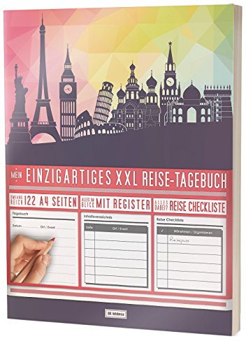 Mein Reisetagebuch • 122 Seiten, Register, Kontakte / Neue Auflage mit Reise Checkliste / PR401 „Polygonal“ / DIN A4 Soft Cover