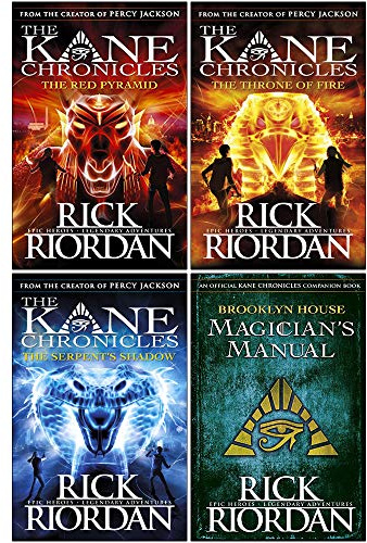 The Kane Chronicles Collection Rick Riordan 4 Books Set (The Red Pyramid, The Throne of Fire, The Serpent's Shadow, [Hardcover] Brooklyn House Magician’s Manual)
