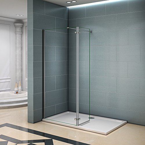 Paroi de douche 90x200 avec retour pivotante 40cm et la barre de fixation 90cm paroi de douche à l'italienne