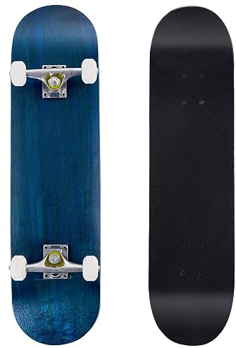 DREAMADE Skateboard Komplettboard Ahornholz, Holzboard Longboard Komplett, Mini Board Funboard 79 x 20 cm, Farbewahl (Blau)