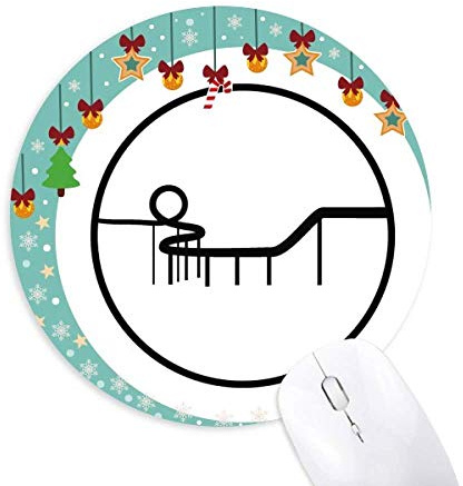 Roller Coaster Amusement Park Silhouette Mouse Pad Jingling Bell Round Rubber Mat