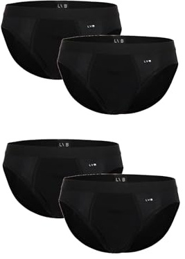 Lovable Slip in Cotone Elasticizzato | Multipack 4 Pezzi | Comodi e Traspiranti | Intimo Basic Comfort Quotidiano | Mutande Uomo X4, Nero per 4, 7/XXL