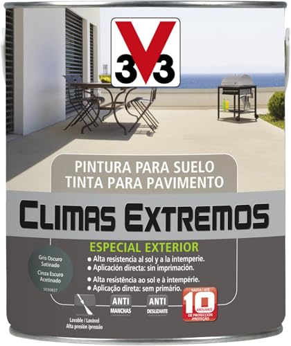 V33 Pintura Suelos Climas Extremos Satinado Gris Oscuro 2,5L