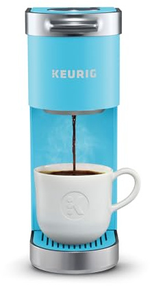 Keurig K-Mini Plus Single Serve K-Cup Pod Coffee Maker, with 6 to 12oz Brew Size, Stores up to 9 K-Cup Pods, Travel Mug Friendly, 1500 watts, Cool Aqua