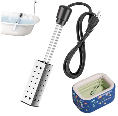 Bucket Heater, Portable Pool Heater, Immersion Water Heater, Submersible Water Heater for Bathtubs, Hot Tub Heater - Heat 5 Gallons of Water to 104°F in 10 Minutes.