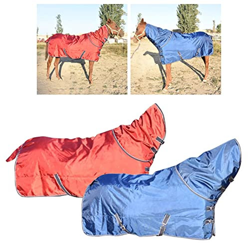 BNALU Abschwitzdecke fürs Pferd ist atmungsaktiv Transportdecke Weidedecke Winterdecke Winterbaumwolle Weich und warm Reitausrüstung Outdoordecke (Size:145cm,Color:Rot)