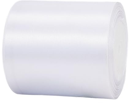 100mm Breit 22m Satinband Geschenkband Weiß 100mm Breit,Auto Seidenband Weiß Dick Schleifenband Satin Dekoband Geschenkverpackung Deko Band Stoffband für Halloween Weihnachten Hochzeit Geburtstag