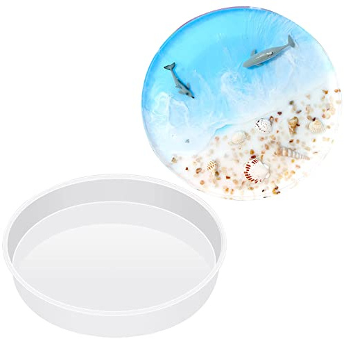 Große Harzform, rund, Silikonform für Tisch, Hocker, Epoxid-Gussform für große Tabletts, Uhren, Kunstharz, Kunst, Geschenk (35,6 cm)
