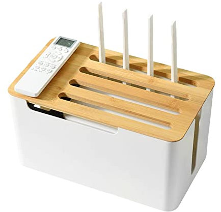 Kabelmanagement & WLAN-Router Box | Power Stripe Organizer | Cord Organizer Box | Verstecken und verbergen Sie Steckdosenleisten und Stromkabel vor Fernsehgeräten, Computern und Schreibtischen