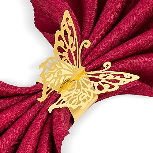 100 Piezas Servilleteros de Aro Anillo De Servilleta De Papel Servilletero Titular De Bodas para graduación, Fiestas, servilletas, decoración de Mesa, Restaurante (Dorado)