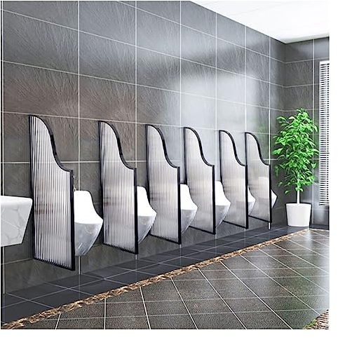 LVLDAWA Urinal Screen Toilettenabtrennung, Badezimmer Wandteiler Glas Wasserdichtes Paneel, Öffentliche Plätze Transluzente Sichtschutzwand Für Toilette Hotel Bar, Platzsparend (Farbe : Schwarz, Grö