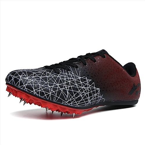 StoyRb Leichtathletik-Spike-Schuhe, Sprint-Laufschuhe, leichte Leichtathletik-Schuhe, professionelle Sportschuhe,Schwarz,38