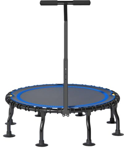 40''/48'' Rebounder Trampolin, Kleines Gym Trampolin für Indoor Fitness, Mini Trampolin mit T-förmiger Armlehne, in DREI Gängen einstellbar, Rebounder Trampolin für Spiel und Bewegung (Size : 48'' ha