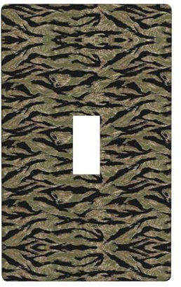 Cubre Interruptor de Luz con Estampado de Camuflaje a Rayas de Tigre, Decoración Única para Cocina, Placa de Pared de Dormitorio