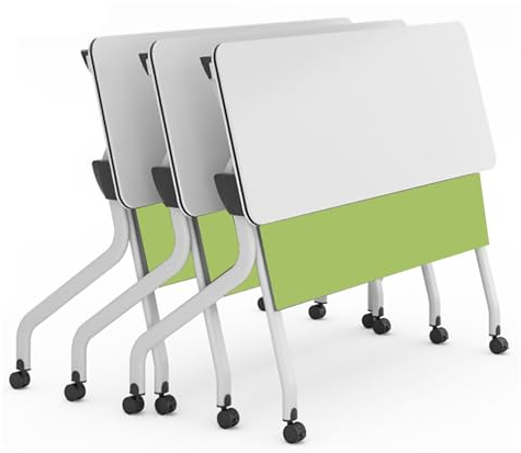 Zusammenklappbares Konferenztisch-Set für Konferenz-/Trainingsräume, mit 360°-Rollen, mobiler und multifunktionaler Computertisch zum Spleißen von Räumen