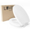 LUVETT® PREMIUM WC-Sitz C602 barrierefrei Care Comfort Toilettensitzerhöhung oval Absenkautomatik Duroplast, extra stabiles Scharnier & solide Befestigung von unten (Weiß ohne Griff)