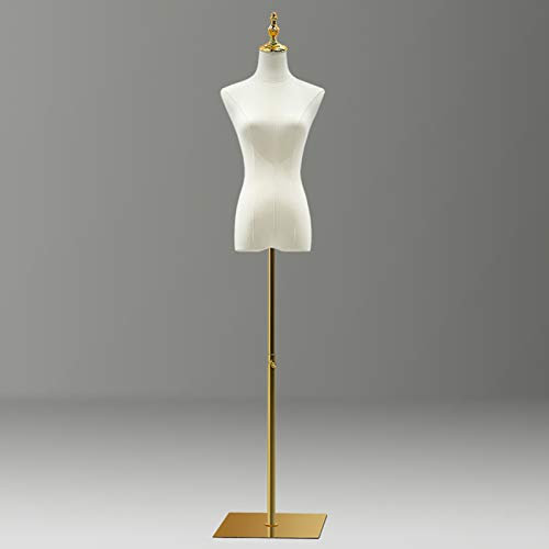 asdchZen Schaufensterpuppe, Schaufensterpuppenkörper, Schaufensterpuppenkörper, Torso, Schneiderpuppe Aus Holz, Kleiderschmuckdisplay Zum Nähen, Einfach Zusammenzubauen,M,Gold/Square,A