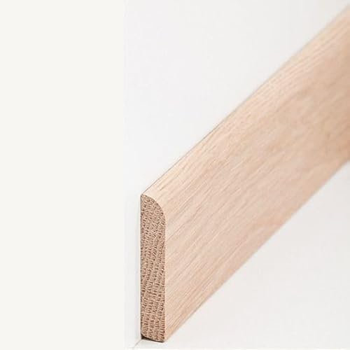 Sockelleiste Massivholz 10 x 58 x 2400 mm Massivholz Eiche zum Kleben, Schrauben & Nageln Fußleiste by PROVISTON 2.4 Meter | 1 Stück