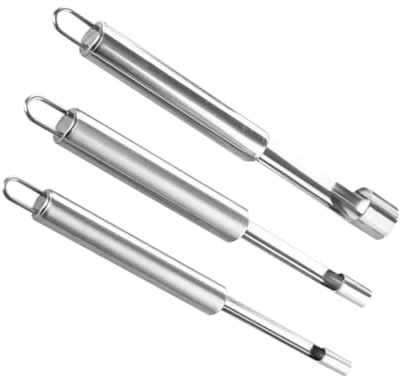 OKUMEYR 3pezzi Strumenti per Rimuovere Nucleo di Frutta Acciaio Inossidabile Utensili Pratici per Sfoltire Mele Pere e Pomodori Facile da Pulire e Utilizzare per Uso Domestico Resistente e