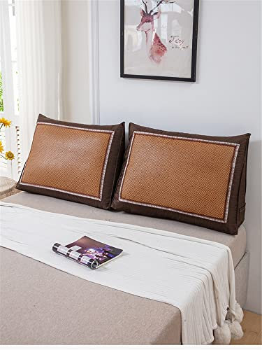 Dreieckiges Kopfteil, Lesekissen, weiche Keil-Rückenlehne, Stützkissen für Bett, Sofa, große Nackenrolle, Lendenkissen-Set für Tagesbett, inklusive 2 x 100 cm Kissen