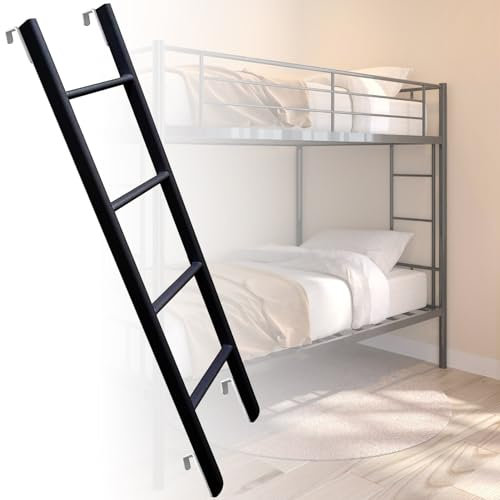 Metal Twin Bunk Bed with Adjustable Hanging Ladder for Adults Heavy Duty Dorm Loft Bunk with Hooks and Fittings Universal Size (59)