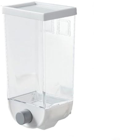 babominimer Cereal Storage Container 1/1.5L Wall Mounted Dispenser Organizer PP Food Jar Transparent Wide Mouth Non-Slip Bottom for Flour Sugar Rice Grains Nuts Beans Tea Coffee(1.5L white)