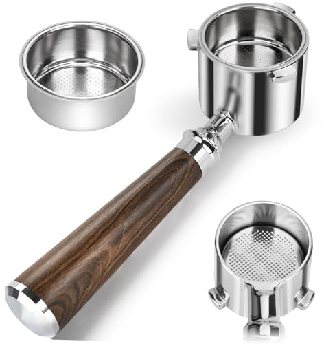 Portafiltro 51mm Sin Fondo 3 Orejas, Nogal Negro Acero Inox, Cesta Incluida