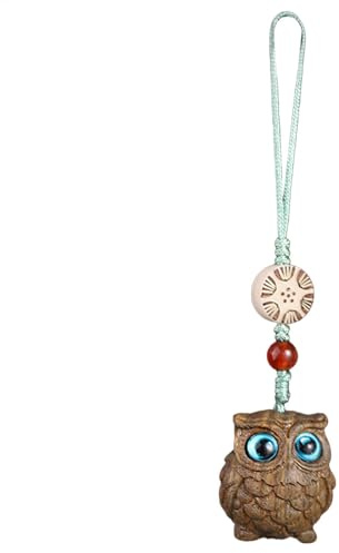 Eulen-Schlüsselanhänger aus Holz, Handy-Anhänger, tragbares Design, Taschenanhänger, zarte, exquisite Eulendekoration für, Freunde, Kollegen, Handy-Link, Refer to description