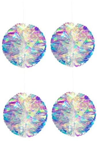 BESPORTBLE 2 Stück Weihnachts-Wabenball Set - Bunte Folien Papierfächer in 15 cm Für Festliche Dekoration Ideal Für Hochzeiten Geburtstagsfeiern Und Winterfeiern