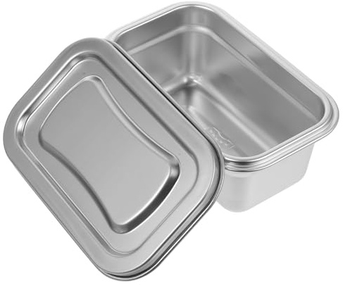BESTYASH Eiscreme Behälter aus Edelstahl Silber Robust und Formstabil für Tägliche Mahlzeiten und Feiertage zur Aufbewahrung im Kühlschrank