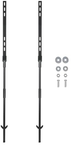 Acuxiaza 48 Inches Metal Yard Sign Stakes, 2 Pcs Black Yard Sign Holder | Rustproof Aluminium Sign Posts, for Outdoor Lawn Garden Parking Garage, Fits 10x14 Inch Signs (Not Included)
